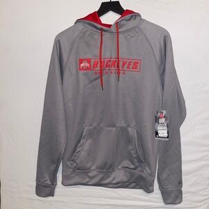 Colosseum Ohio State Buckeyes Hoodie Pullover NCAA College Gray Red Mens S‎
